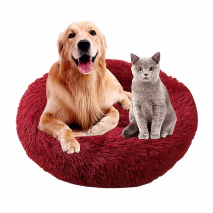 Cama felpa redonda para mascota 80 cm - Mascota Club Chile