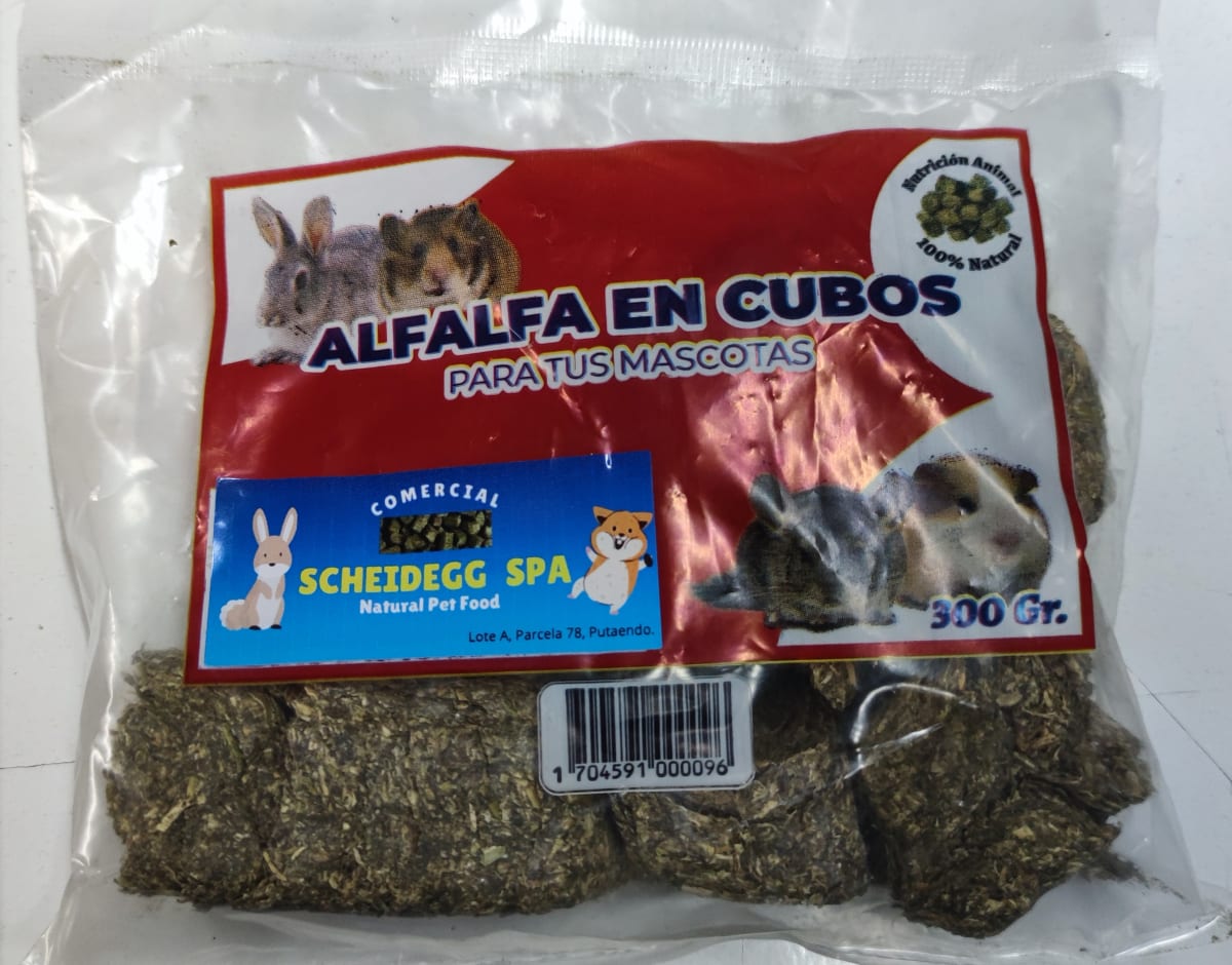 5632634000108 Alimento cubo alfalfa 300gr - Mascota Club Chile
