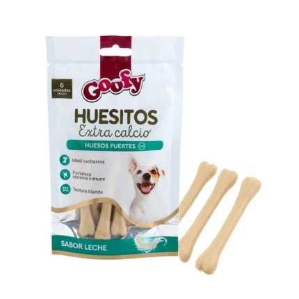 Huesitos extra calcio sabor leche 6un 40gr goofy - Mascota Club Chile