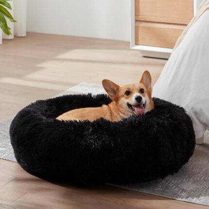 CAMA FELPA REDONDA PARA MASCOTA 60cm 0128 - Mascota Club Chile