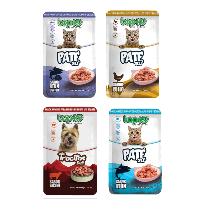 Alimento pate deli 85 gr.top k9 - Mascota Club Chile