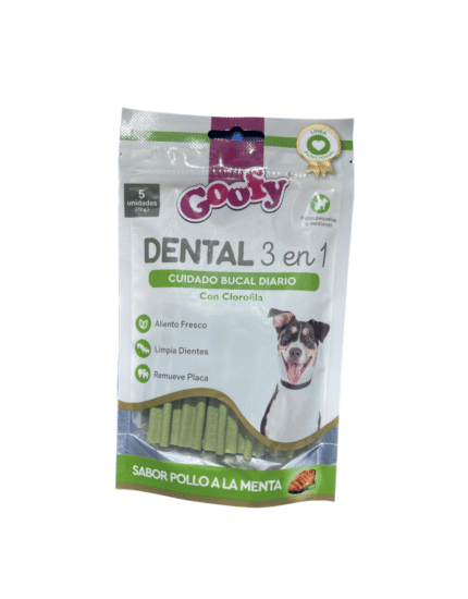 Snack dental goofy 3 en 1 5uni 70 gr sabor menta - Mascota Club Chile