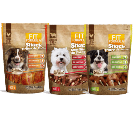 Snack fit formula trutro/tiritas/costillitas pollo/camoteycordero/400gr - Mascota Club Chile