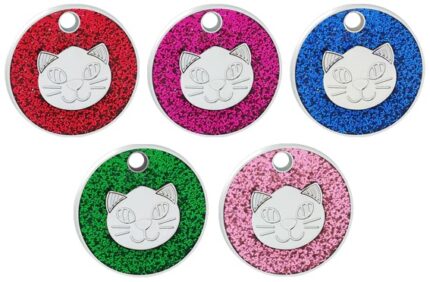 SET PLACA CARA DE GATO CIRCULAR 24 unidadess - Mascota Club Chile