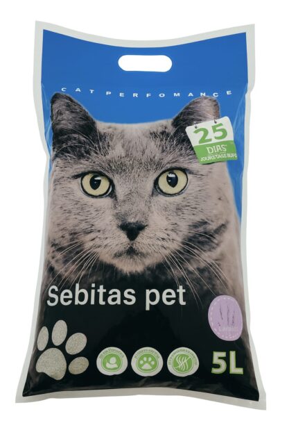 Arena de gato aglutinante sebitas pet premium 4kg - Mascota Club Chile