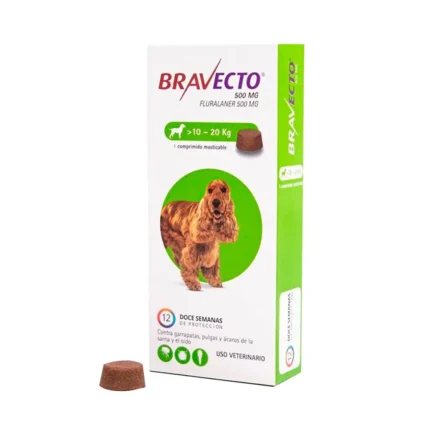 Antiparasitario Bravecto para Perro de 10 kg a 20kg 500mg - Mascota Club Chile