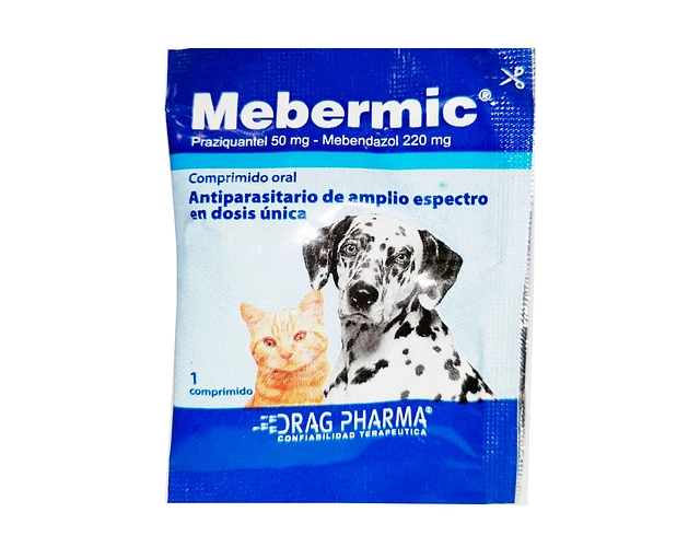 Mebermic Antiparasitario Interno Para Perro y Gato hasta 10KG - Mascota Club Chile