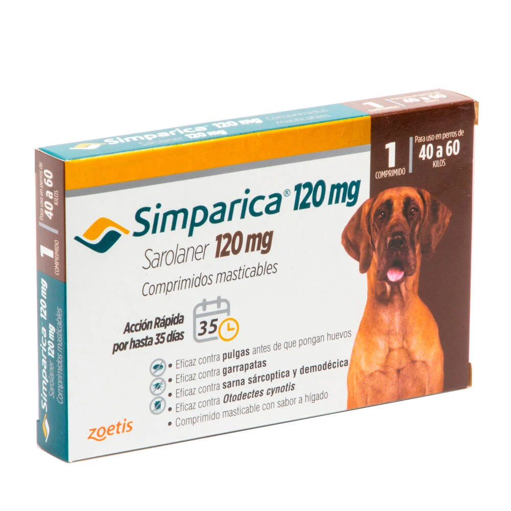 Simparica masticable 120mg 40.1-60 kg (1 comp) - Mascota Club Chile