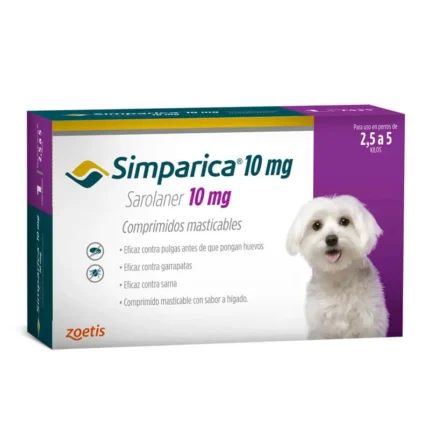 Simparica masticable 10mg 2.5-5 kg (3 comp) - Mascota Club Chile
