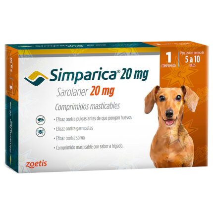 Simparica masticable 20mg 5-10 kg (1 comp) - Mascota Club Chile