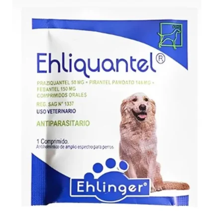 ANTIPARASITARIO EHLIQUANTEL 1 unidad ( SOBRE) HASTA 10 KG - Mascota Club Chile