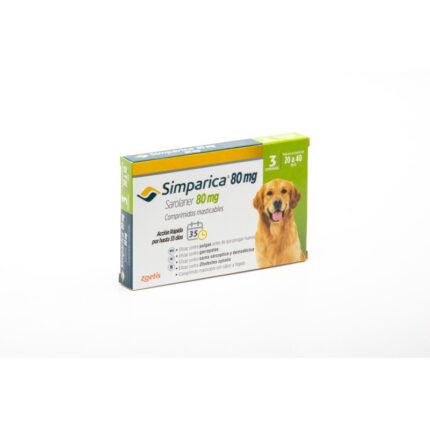 Simparica masticable 80mg 20.1-40 kg (3 comp) - Mascota Club Chile