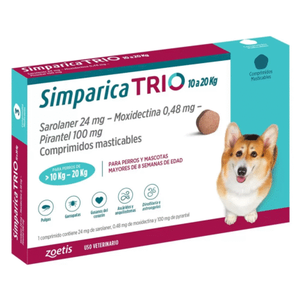 Simparica trio 10-20kg 1 comprimido - Mascota Club Chile