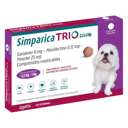 Simparica trio 2,5-5 kg 1 comprimido - Mascota Club Chile