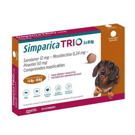 Simparica trio 5-10 kg 1 comprimido - Mascota Club Chile