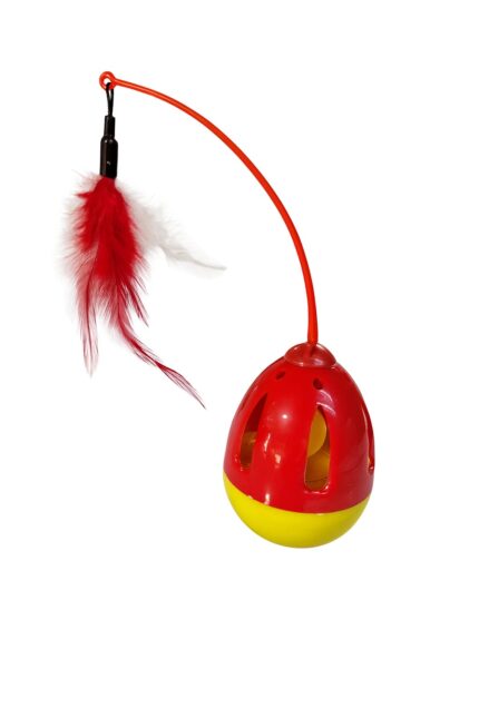 Juguete Gato tumbler Porfiado Con Plumas - Mascota Club Chile