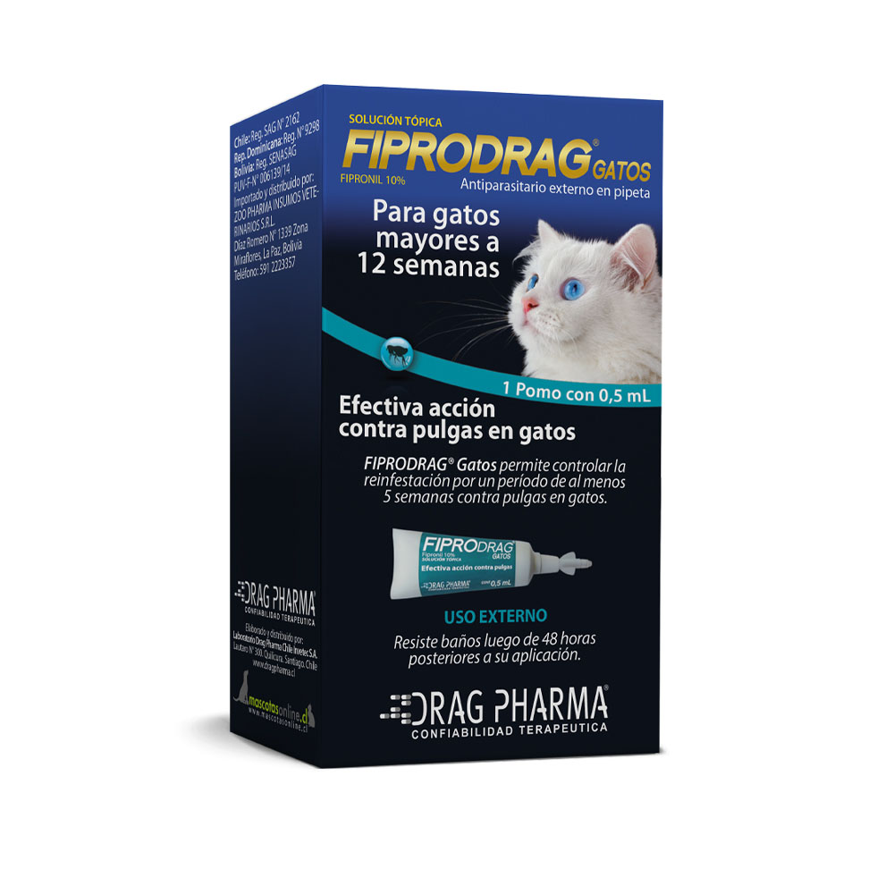 EST-FIPRODRAG-GATO-05 Fiprodrag gato 0.5ml d.p - Mascota Club Chile