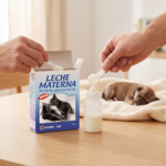 Leche materna IRAY con mascota usando el producto
