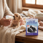 Leche materna IRAY con mascota usando el producto